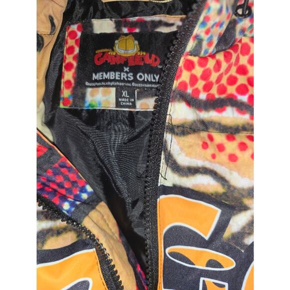 Garfield Member's Only Puffer Jacket/Coat All Over Print Graffiti NWT Size  XL - Picture 5 of 12
